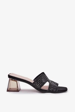 Klapki Damskie Na Słupku Vinceza 62230 Czarne