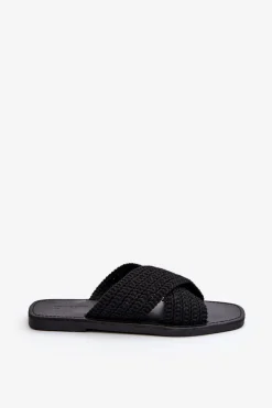 Klapki Damskie Płaskie Big Star NN274077 Czarne