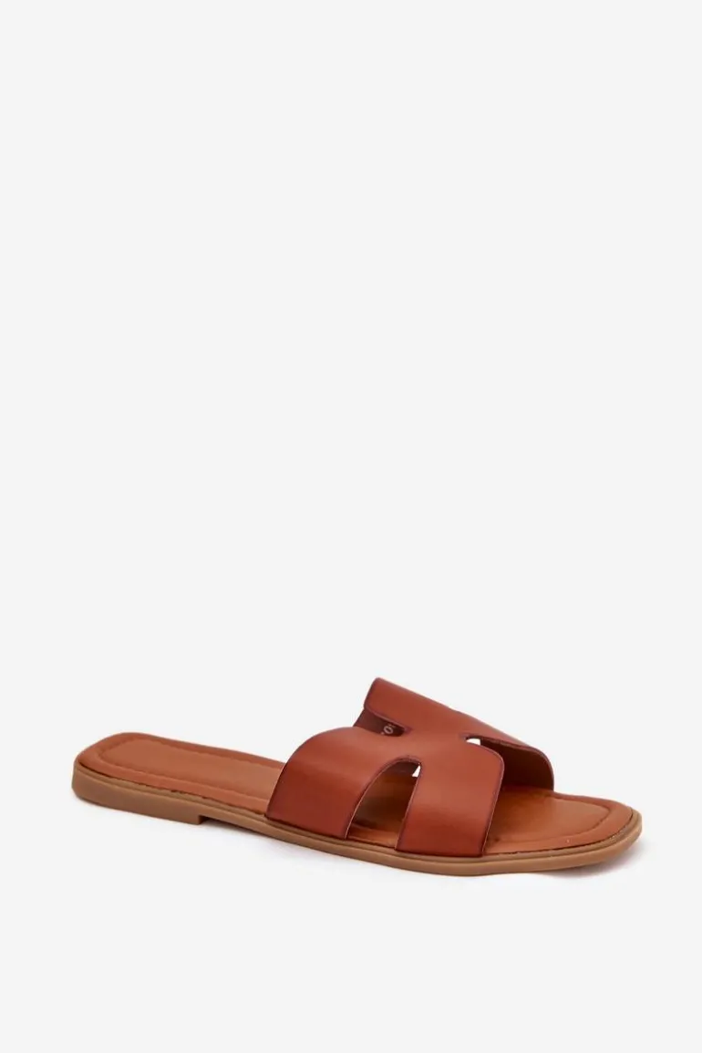 Klapki Damskie Płaskie Z Wycięciami Camel Salyra