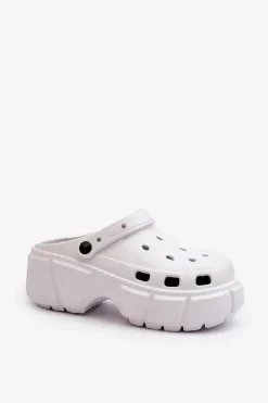 Klapki Damskie Piankowe Na Masywnej Podeszwie Białe Witima