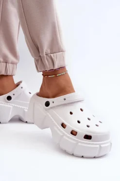 Klapki Damskie Piankowe Na Masywnej Podeszwie Białe Witima