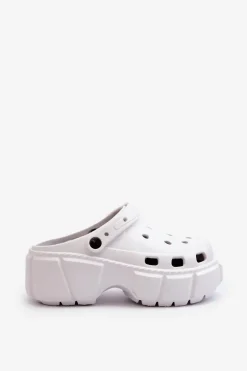 Klapki Damskie Piankowe Na Masywnej Podeszwie Białe Witima