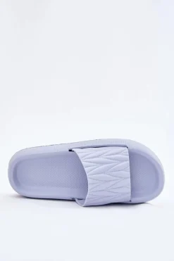 Klapki Damskie Piankowe Na Platformie Niebieskie Vanesha