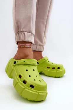 Klapki Damskie Piankowe Na Masywnej Podeszwie Limonkowe Witima