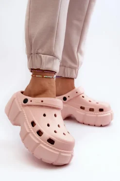 Klapki Damskie Piankowe Na Masywnej Podeszwie Różowe Witima