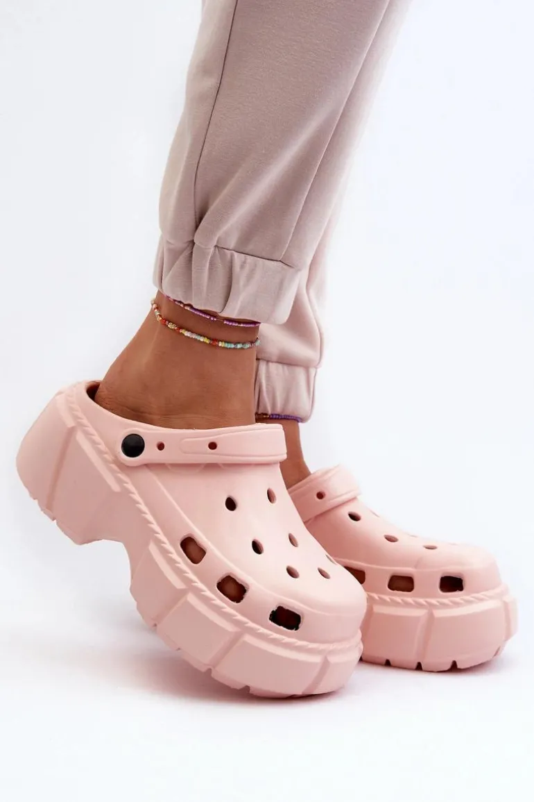 Klapki Damskie Piankowe Na Masywnej Podeszwie Różowe Witima