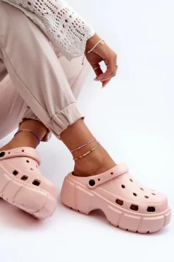 Klapki Damskie Piankowe Na Masywnej Podeszwie Różowe Witima