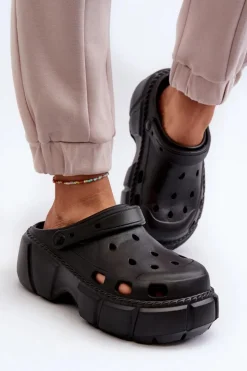 Klapki Damskie Piankowe Na Masywnej Podeszwie Czarne Witima