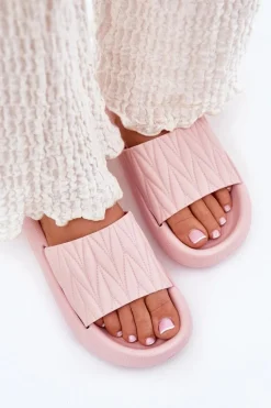 Klapki Damskie Piankowe Na Platformie Różowe Vanesha