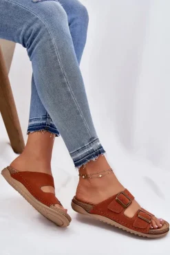 Klapki Damskie Profilaktyczne Inblu AA000068 Pomarańczowe