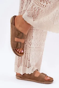 Klapki Damskie Profilaktyczne Inblu AA000068 Brązowe