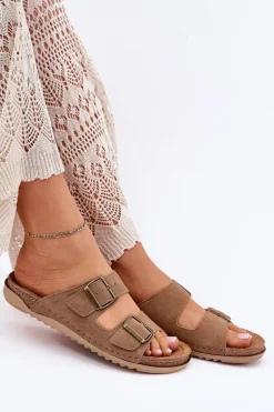 Klapki Damskie Profilaktyczne Inblu AA000068 Brązowe