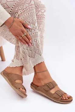 Klapki Damskie Profilaktyczne Inblu AA000068 Brązowe