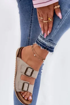 Klapki Damskie Profilaktyczne Inblu AA000068 Beżowe