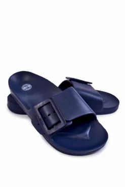 Klapki Damskie Z Klamrą Big Star FF274A388 Granatowe