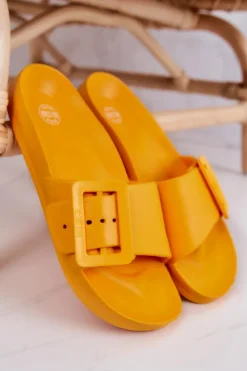 Klapki Damskie Z Klamrą Big Star FF274A393 Pomarańczowe