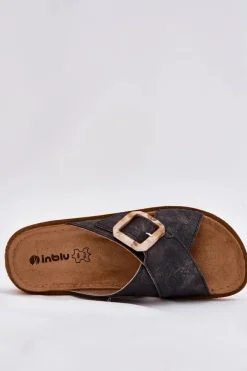 Klapki Damskie Z Klamrą Inblu ED000025 Czarne