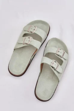 Klapki Damskie Z Klamrami Miętowe Oliena