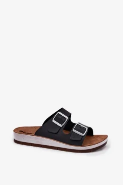 Klapki Damskie Z Klamrami Inblu CP000042 Czarne