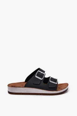 Klapki Damskie Z Klamrami Inblu CP000042 Czarne