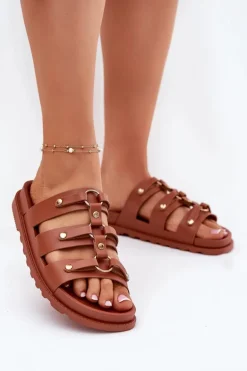 Klapki Damskie Z Paskami Camel Pasiriela