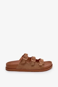 Klapki Damskie Z Paskami I Klamrami Camel Uliri