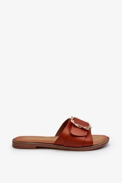 Klapki Damskie Z Paskiem I Klamrą Camel Opahiri