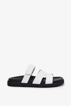 Klapki Damskie Z Rzepem Vinceza 17401 Białe