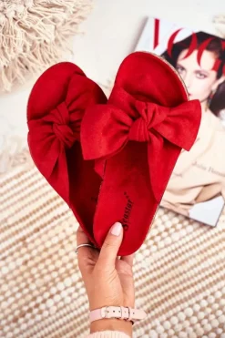 Klapki Na Korkowej Podeszwie Czerwone Wendy