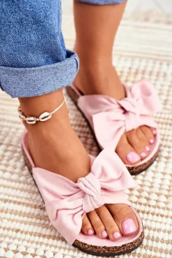 Klapki Na Korkowej Podeszwie Pudrowy Róż Wendy