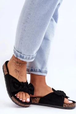 Klapki Na Korkowej Podeszwie Czarne Wendy