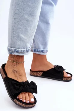 Klapki Na Korkowej Podeszwie Czarne Wendy