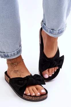 Klapki Na Korkowej Podeszwie Czarne Wendy