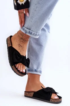 Klapki Na Korkowej Podeszwie Czarne Wendy