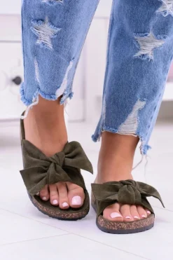 Klapki Na Korkowej Podeszwie Zielone Wendy