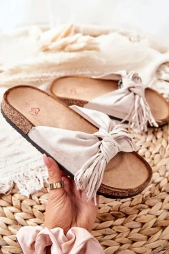 Klapki Na Korkowej Podeszwie Beżowe Taryne