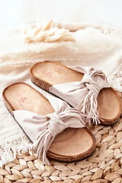 Klapki Na Korkowej Podeszwie Beżowe Taryne