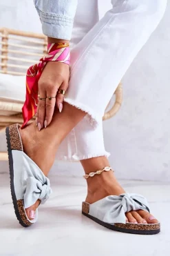 Klapki Na Korkowej Podeszwie Miętowe Wendy