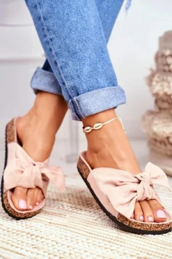 Klapki Na Korkowej Podeszwie Jasnoróżowe Wendy