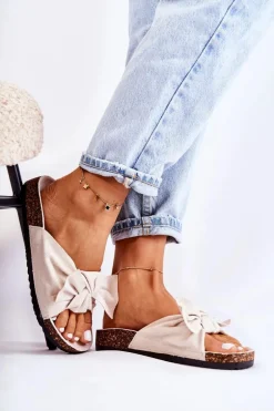 Klapki Na Korkowej Podeszwie Alabastrowe Wendy