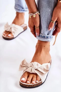 Klapki Na Korkowej Podeszwie Alabastrowe Wendy