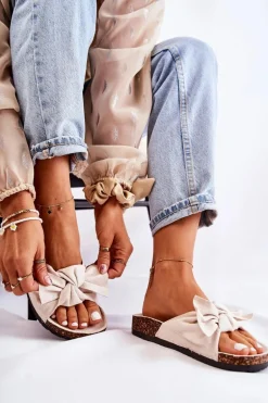 Klapki Na Korkowej Podeszwie Alabastrowe Wendy