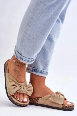 Klapki Na Korkowej Podeszwie Jasnobeżowe Wendy