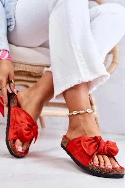 Klapki Na Korkowej Podeszwie Pomarańczowe Wendy