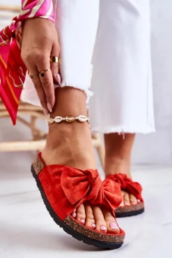 Klapki Na Korkowej Podeszwie Pomarańczowe Wendy