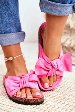 Klapki Na Korkowej Podeszwie Neonowa Fuksja Wendy