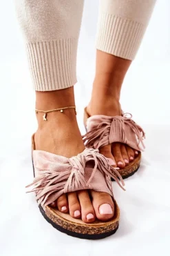 Klapki Na Korkowej Podeszwie Różowe Taryne