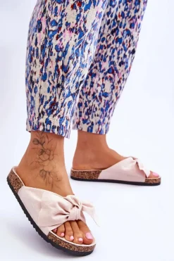 Klapki Na Korkowej Podeszwie Beżowe Wendy