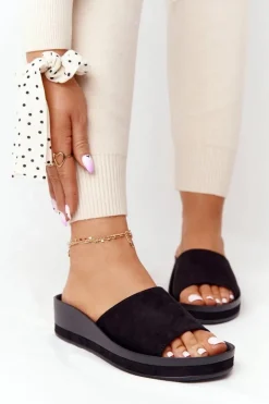 Klapki Na Koturnie Vinceza 21-17113 Czarne