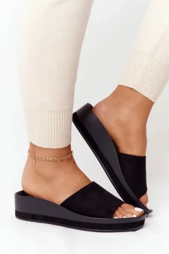 Klapki Na Koturnie Vinceza 21-17113 Czarne